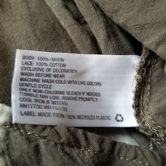 Knox Rose Boho Green Top Size Large - Picture 9 of 9